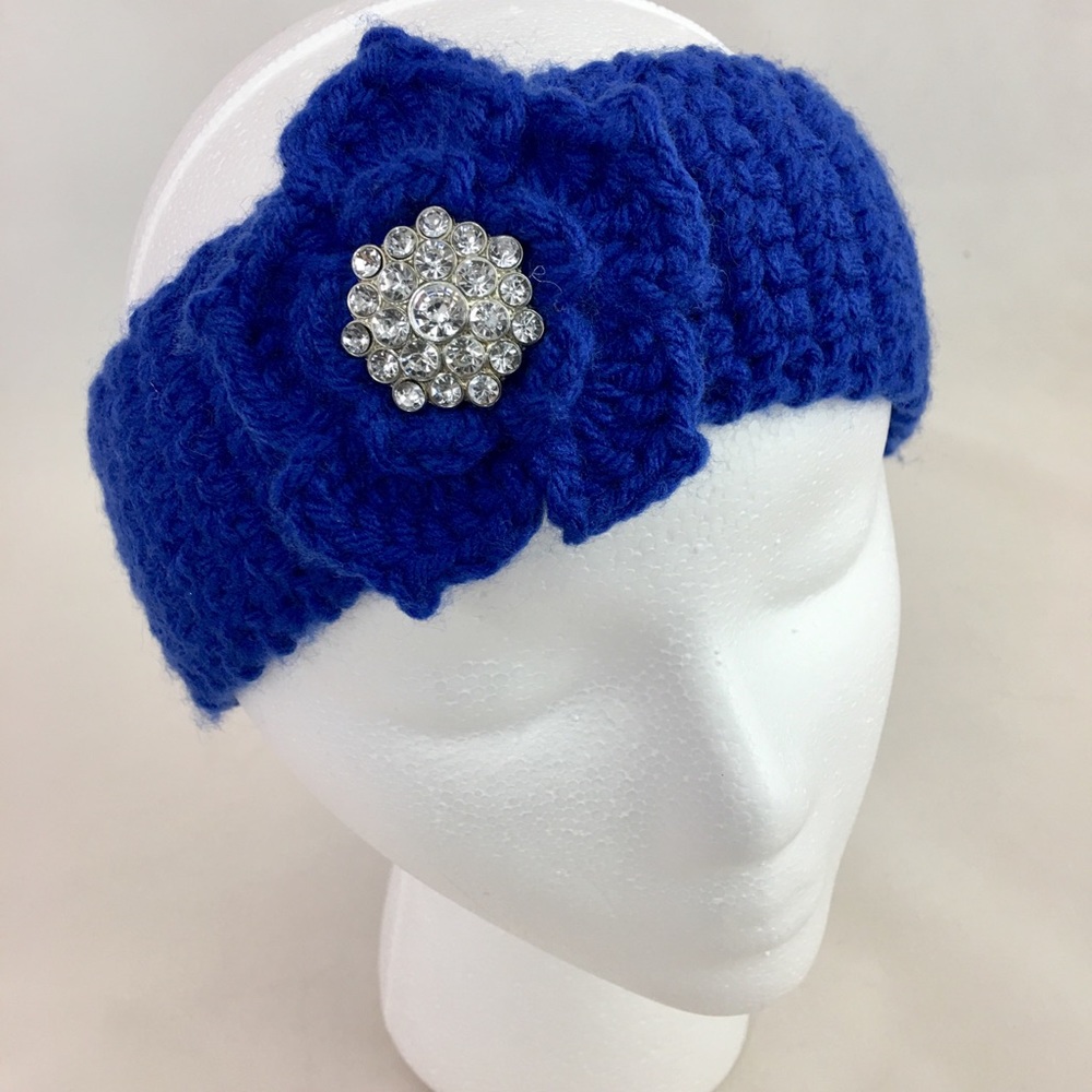 Royal Blue Crocheted Headband